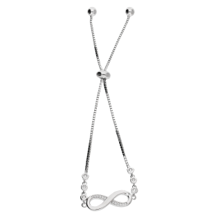 Srebrna Bransoletka Infinity z Cyrkoniami pr. 925 - JubilerSezam.pl