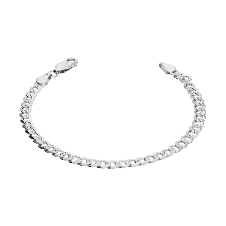 Bransoleta srebrna rodowana pancer grawerowany 5 mm