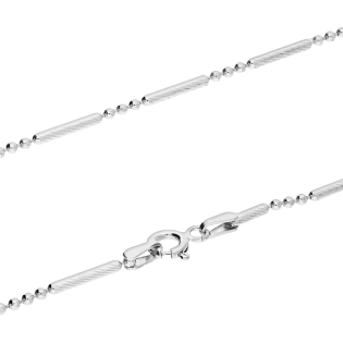 Łańcuszek srebrny fantazja grawerowane pałki i kulki BC 1576-150 ROD próba 925