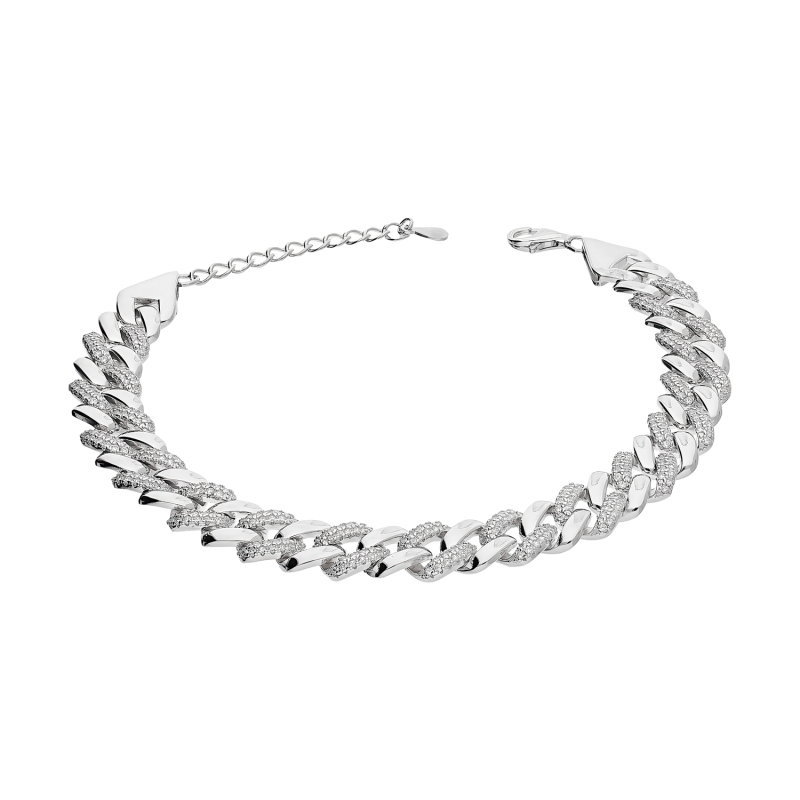 Srebrna Bransoleta Pancer z Cyrkoniami pr. 925 - JubilerSezam.pl