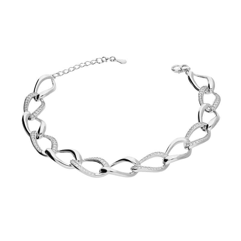 Bransoleta srebrna skręcane owale HS1646 próba 925