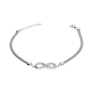 Bransoleta srebrna infinity z cyrkoniami/calca PW234 ROD próba 925