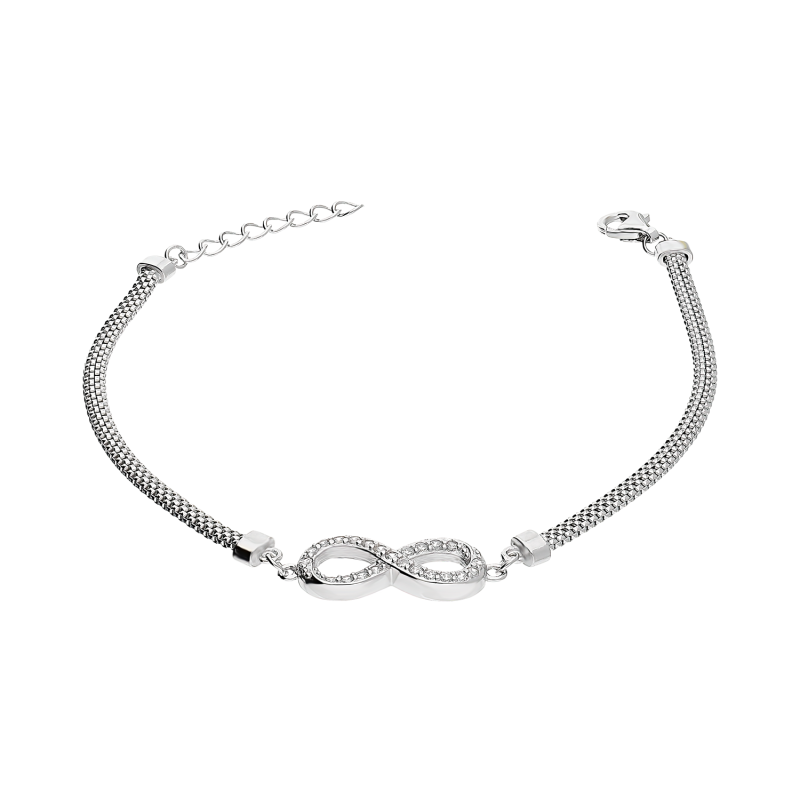 Bransoleta srebrna infinity z cyrkoniami/calca PW234 ROD próba 925