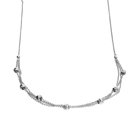 Naszyjnik srebrny grawerowane kulki/x3 anker PW483 ROD próba 925