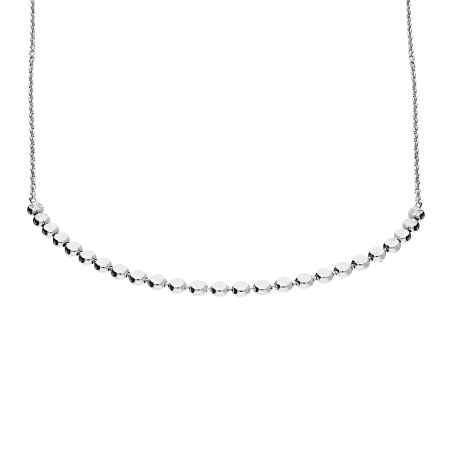 Naszyjnik srebrny grawerowane płaskie kółka/anker PW585 ROD próba 925