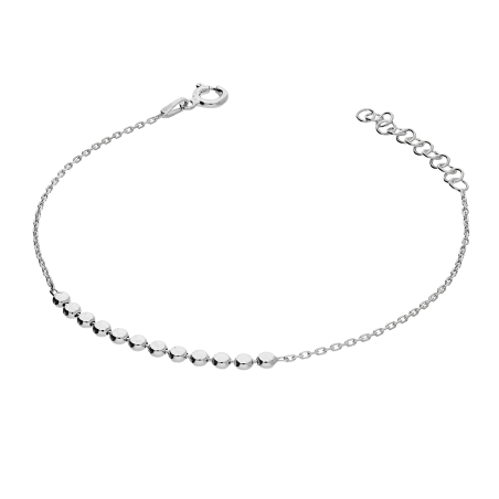 Bransoleta srebrna grawerowane płaskie kółka x12/anker PW585 ROD próba 925