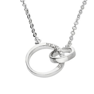 Naszyjnik srebrny 925 kółka klanówka z cyrkoniami