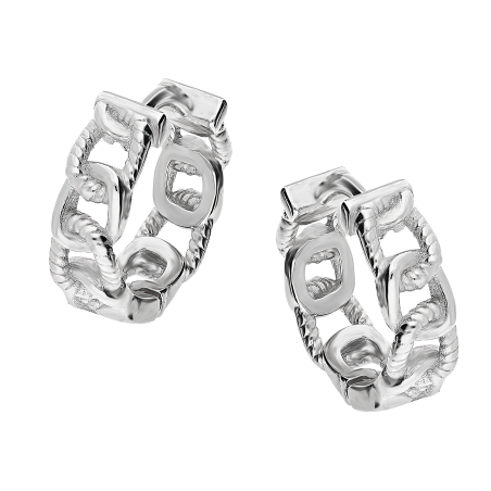 Kolczyki srebrne kółka pancer 10mm/zatrzask AT400-2 próba 925