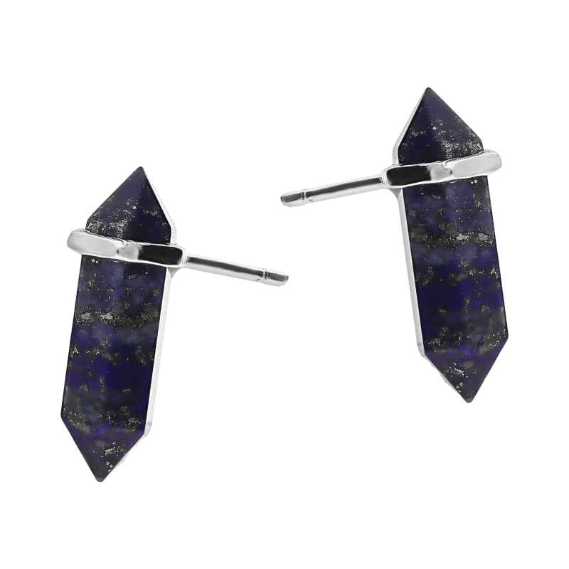 Kolczyki srebrne z lapis lazuli/sztyft AT435-SA ROD próba 925