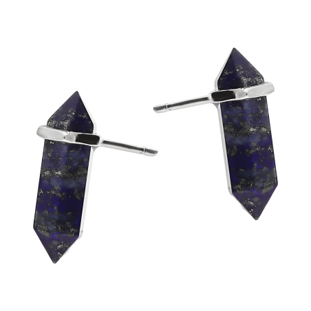 Kolczyki srebrne z lapis lazuli/sztyft AT435-SA ROD próba 925