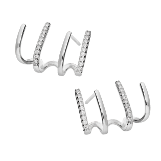Kolczyki srebrne pazurki z białymi cyrkoniami/sztyft AT498 próba 925
