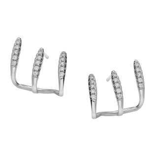 Kolczyki srebrne pazurki gładkie i z cyrkoniami/sztyft AT498-1 próba 925