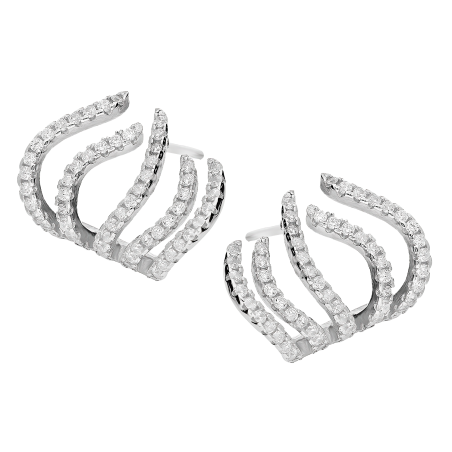 Srebrne kolczyki pazurki z cyrkoniami pr. 925 - JubilerSezam.pl