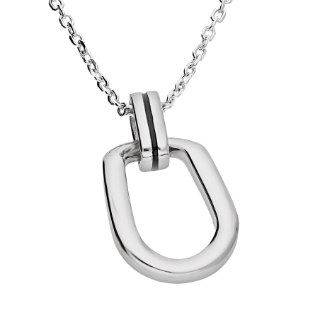 Naszyjnik srebrny nierówny owal ramka/anker AT553 próba 925