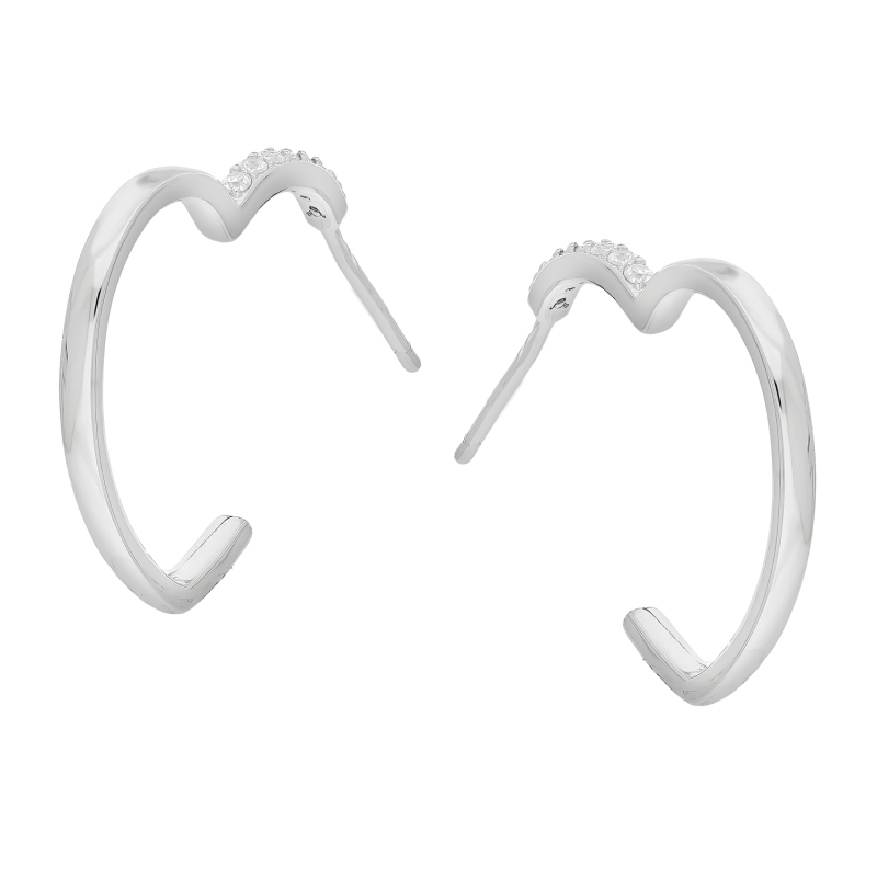 Srebrne kolczyki koła z cyrkoniami pr. 925 - JubilerSezam.pl