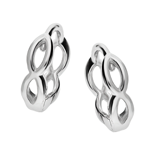 Kolczyki srebrne kółka z infinity z przodu i tyłu/zatrzask AT591 próba 925