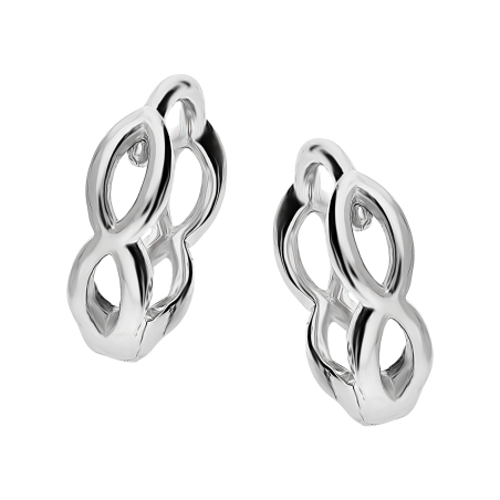 Kolczyki srebrne kółka z infinity z przodu i tyłu/zatrzask AT591 próba 925