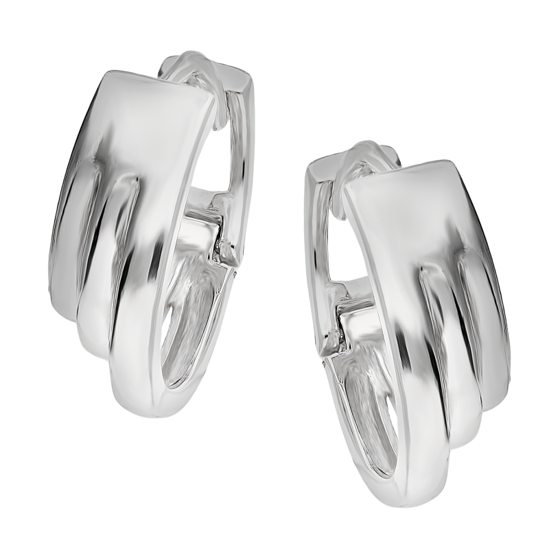 Kolczyki srebrne półkółka stopniowane x3/zatrzask AT614 próba 925