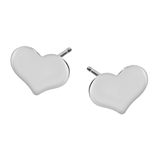 Kolczyki srebrne szerokie gładkie serce/sztyft AT PW407-1 ROD próba 925