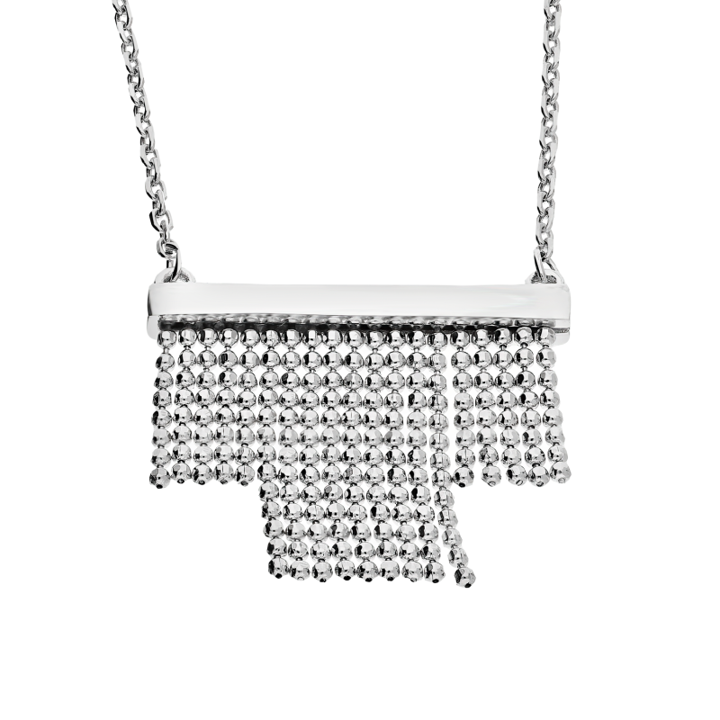 Naszyjnik srebrny z asymetrycznymi łańcuszkami bead/anker PW538 ROD próba 925