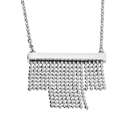 Naszyjnik srebrny z asymetrycznymi łańcuszkami bead/anker PW538 ROD próba 925