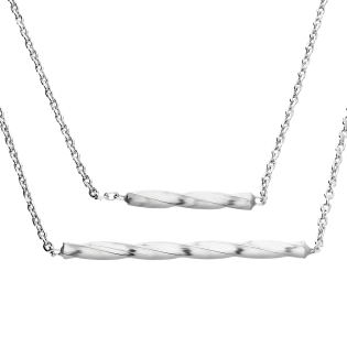 Naszyjnik srebrny pałka-świderek x2/x2 anker PW554-1 ROD próba 925