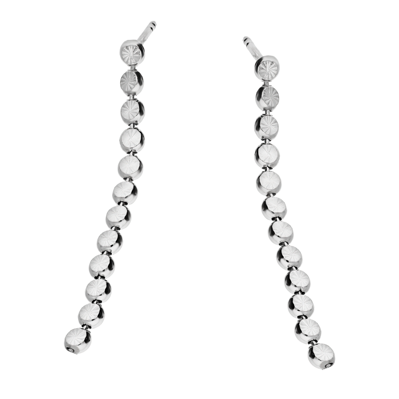 Kolczyki srebrne grawerowane płasie kółka x12/sztyft PW585 ROD próba 925