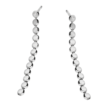 Kolczyki srebrne grawerowane płasie kółka x12/sztyft PW585 ROD próba 925