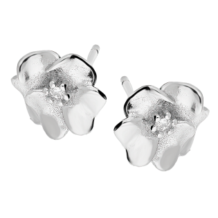 Srebrne kolczyki kwiatek z cyrkonią pr. 925 - JubilerSezam.pl