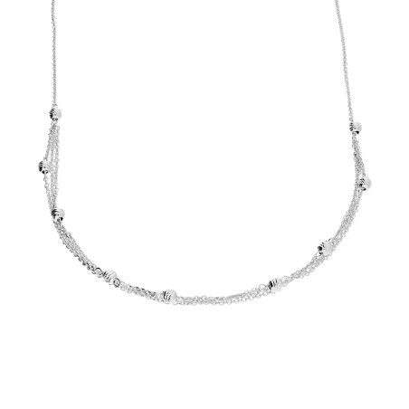 Naszyjnik srebrny grawerowane kulki/ anker x3 PW484 ROD próba 925