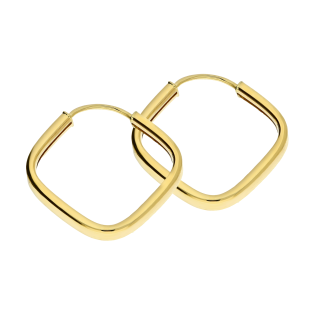 Kolczyki złote kwadrat obły szarniry 22 mm