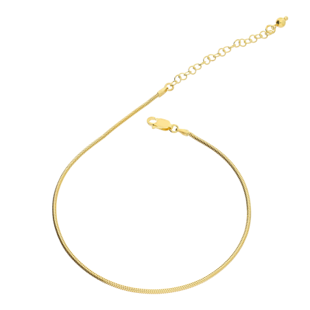 Bransoleta pozłacana na nogę o splocie snake BC 1486-160 GOLD snake próba 925