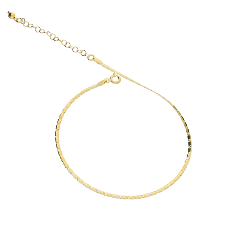 Bransoleta pozłacana na nogę o splocie blaszki BC 1766-040 6L GOLD blaszki próba 925