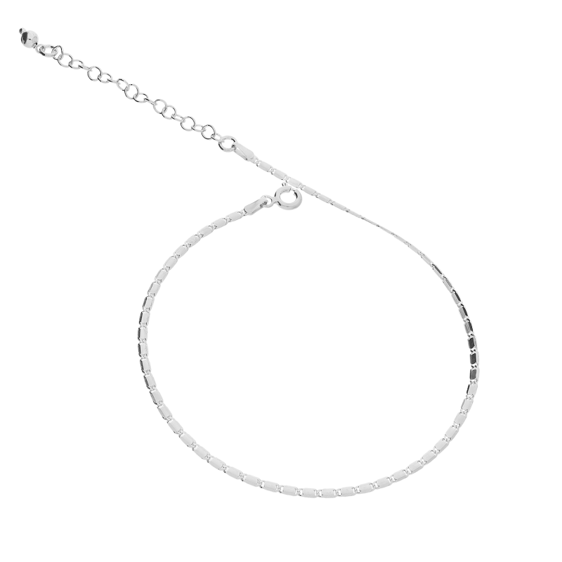 Bransoleta srebrna na nogę gładkie blaszki