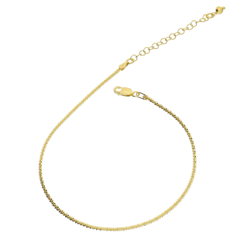 Bransoleta pozłacana na nogę o splocie daisy BC 1820-030 GOLD próba 925