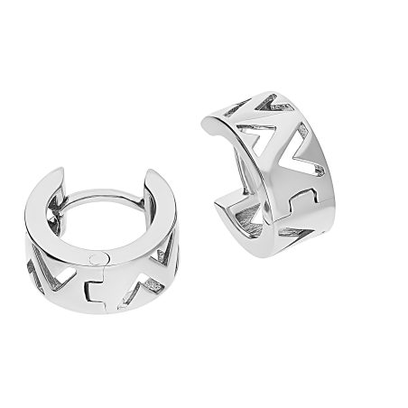 Srebrne kolczyki dla dzieci kółka z zygzakami - JubilerSezam.pl