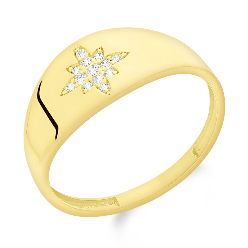 Pierścionek złoty gwiazda z cyrkoniami PY P03R-2739 próba 585