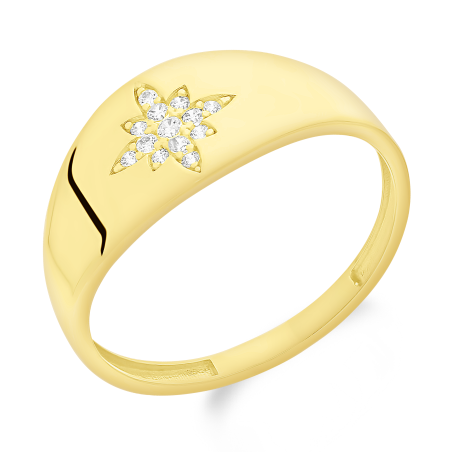 Pierścionek złoty gwiazda z cyrkoniami PY P03R-2739 próba 585