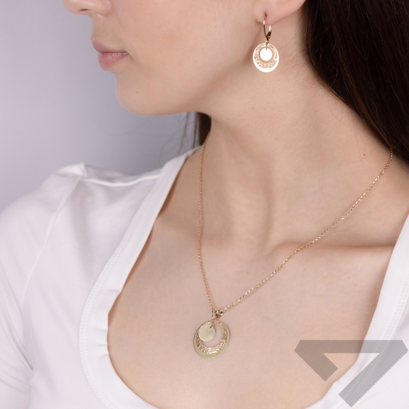 Zawieszka złota ażurowe koło z gładkim kołem M3-243 próba 585