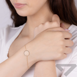 Bransoleta złota ażurowa rozeta/anker AR VX5FOR6B9823-IV-DC próba 375