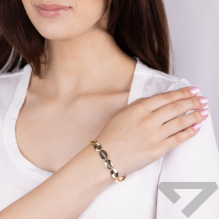 Bransoleta złota owalne ramki  MZ T42-BLZ-3-PARROTE LOCK próba 585