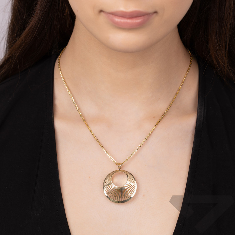 Zawieszka złota ażurowe koło z paskami M3-262 próba 585