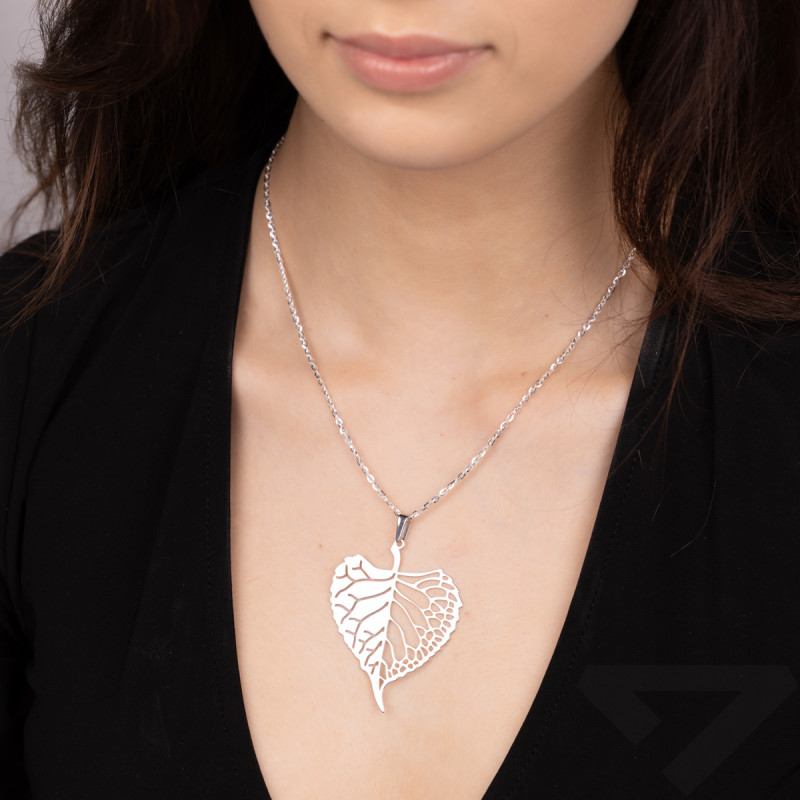 Zawieszka srebrna liść lipy JZ017 próba 925