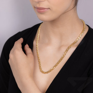 Pozłacany łańcuszek rombo podwójne pr. 925 - JubilerSezam.pl