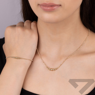 Bransoletka złota grawerowane kulki