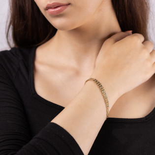 Bransoleta złota grawerowana siatka