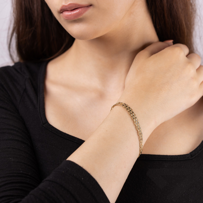 Bransoleta złota grawerowana siatka