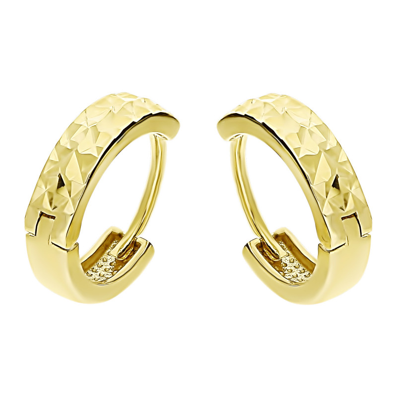 Kolczyki złote kółka 12mm/zatrzask MZ T5-E-HG-4-DC-12mm*3mm próba 585