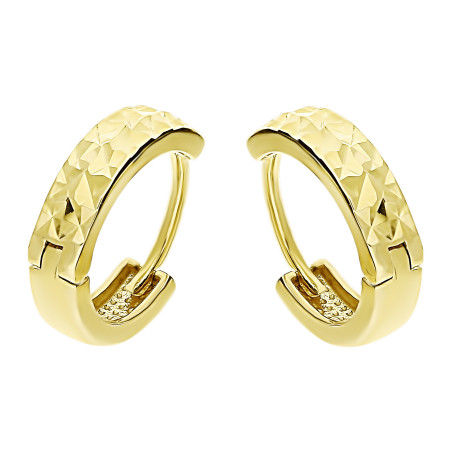 Kolczyki złote kółka 12mm/zatrzask MZ T5-E-HG-4-DC-12mm*3mm próba 585