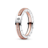 Dwutonowy pierścionek pavé z logo Pandora Signature 182773C01